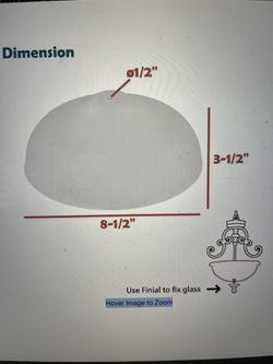 8 1/2inD X 3 1/2in H Whit Frosted Bowl Shape Glass