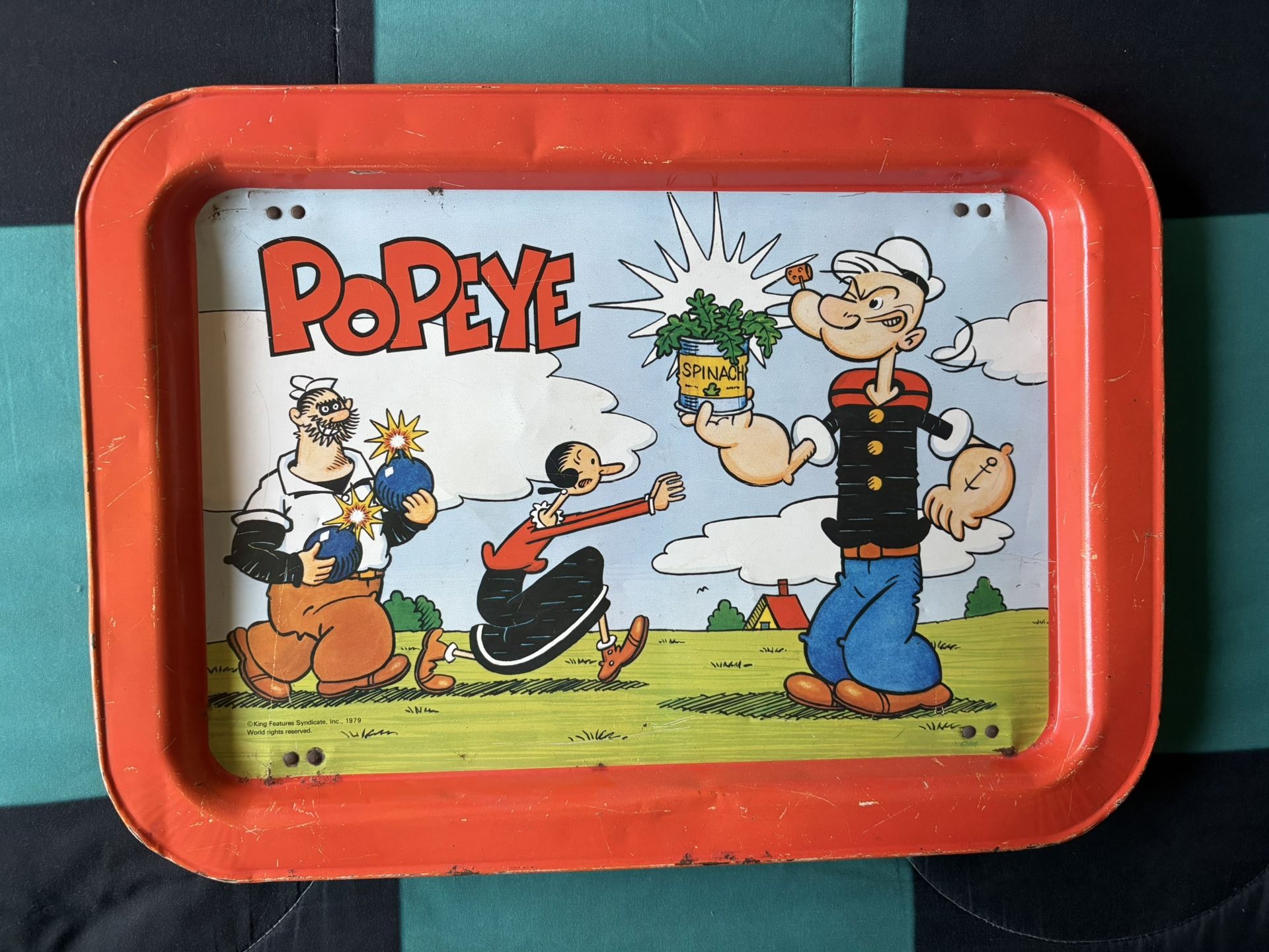 Vintage Popeye Metal Tray