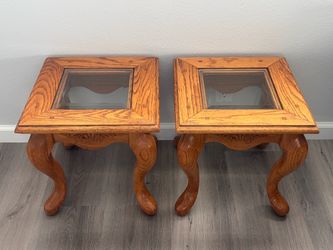 Pair: Solid Oak Tables