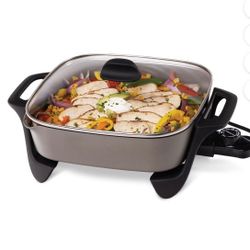 Pesto 12 Inch Ceramic Electrick Skillet With Glass Cover