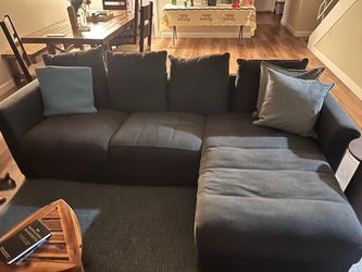 Dark Gray Fabric Sectional Sofa with Chaise