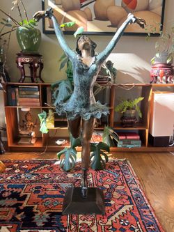 Vintage Bronze Ballerina Statue 45” Tall