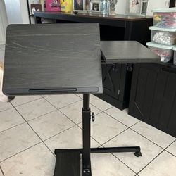 Over The Bed Table With Height Adjustable And Wheels 