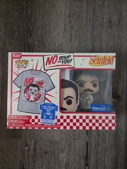 Seinfeld -Soup Nazi No Soup For You Funko Pop! TV: XL Walmart Pop and Tee Bundle