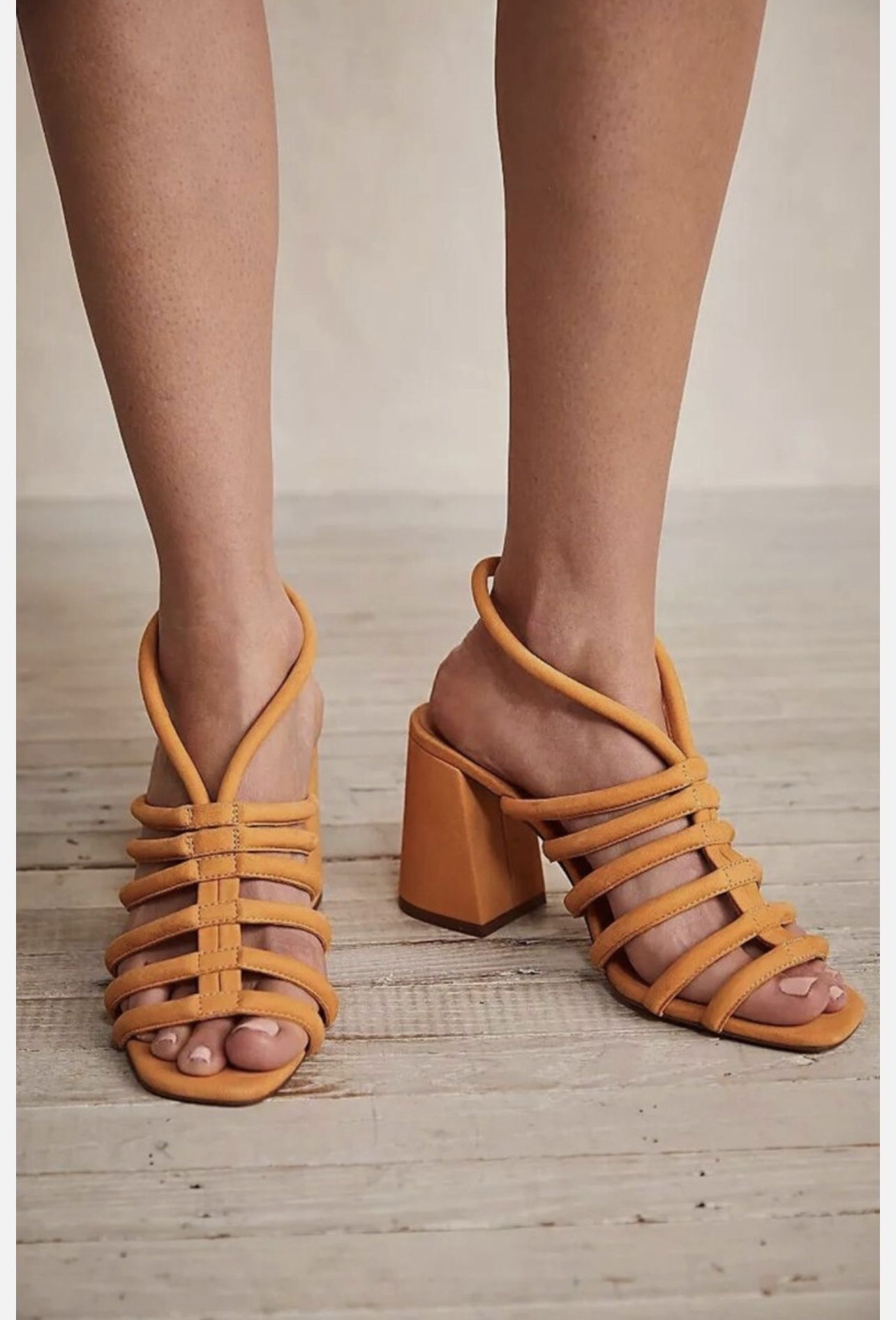 Free People Orange Colette Heels