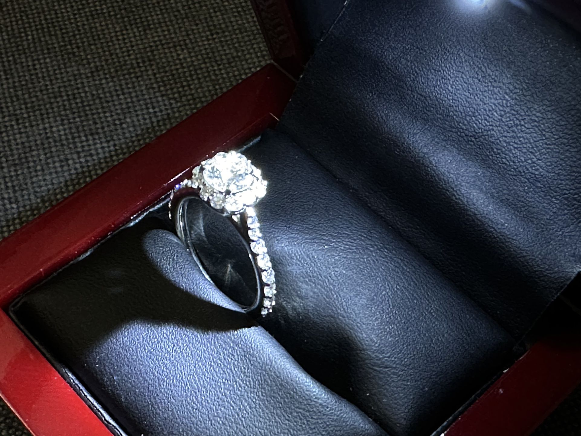 Clear Diamond 24k Engagement Ring