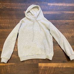 Grey Hooded Pullover Sweatshirt 