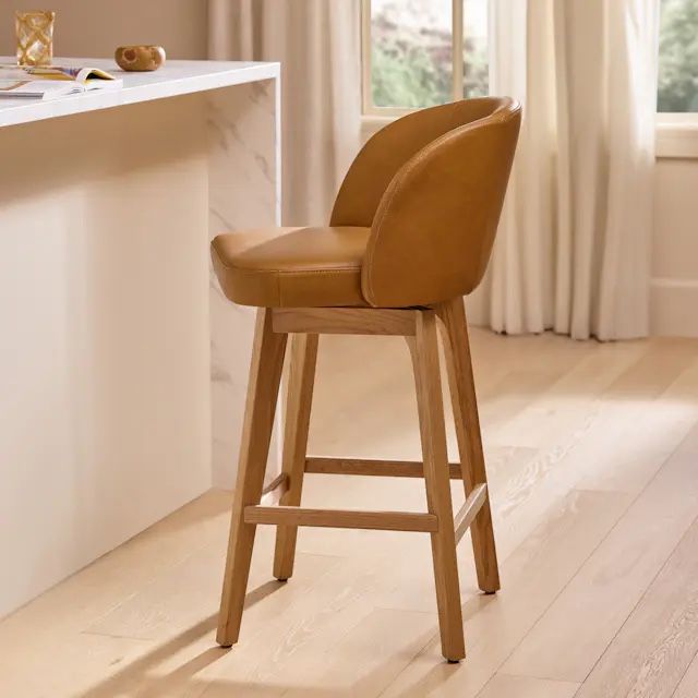 Article - Alta Taos Tan Light Oak Swivel Counter Stool