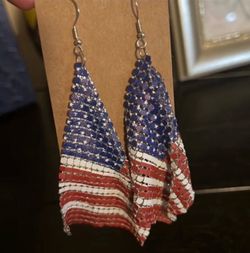 Patriotic American Flag Earrings