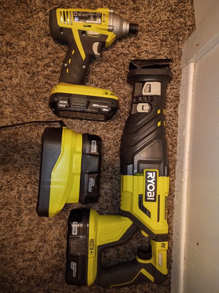 RYOBI 18V Brushless Sawzall And Impact Driver