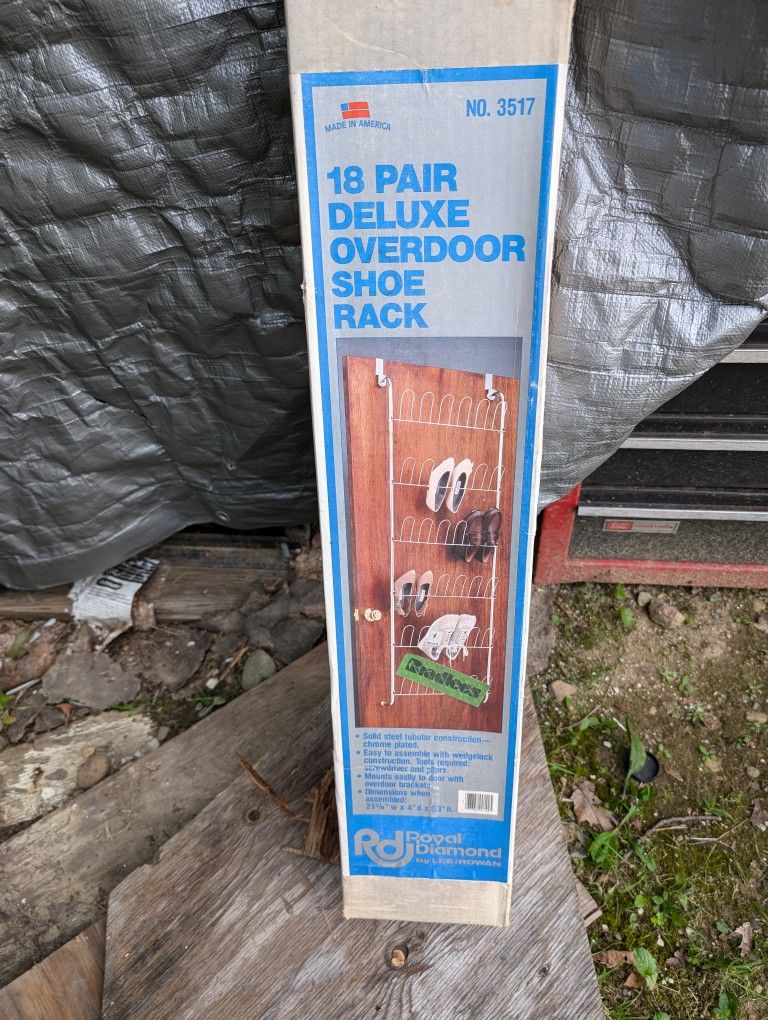 BRADLEES Vintage Metal Wire Overdoor Hanging Shoe Rack