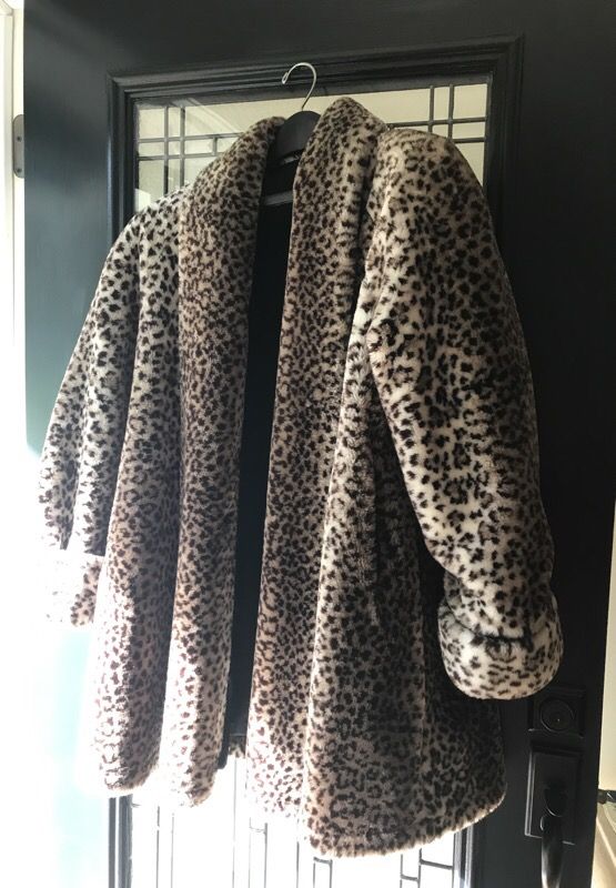 Faux Leopard swing coat