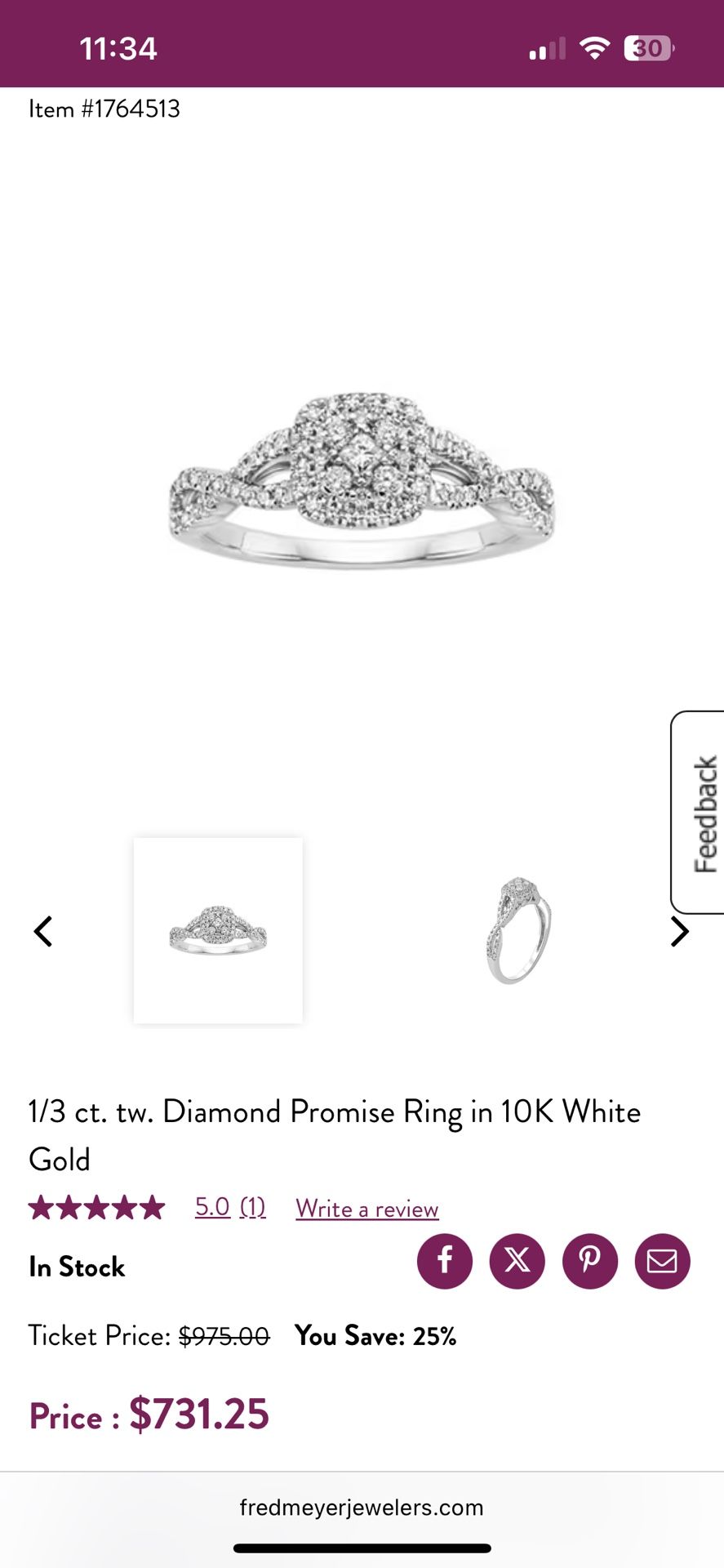 White Gold And Diamond Engagement Ring