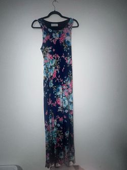 Blue floral maxi dress