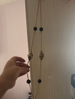 Long Gold Chain Beaded Statement Necklace