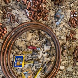 COPPER PLUMBING SUPPLIES fittings, tubing, etc. 115 pieces