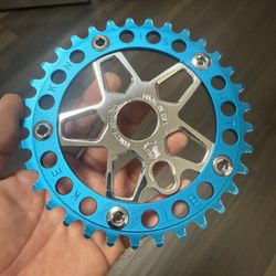 Knight Bike Co BMX Sproket Chainring Spider 33t Polished Aqua Not Blue