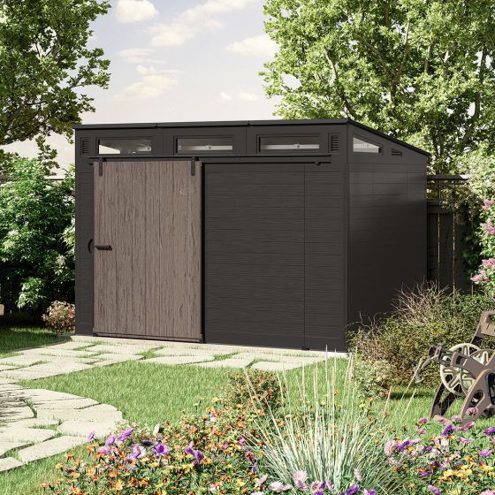 Suncast Modernist 10FT x 7FT Barn Sliding Door Storage Shed