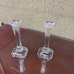 2 Glass Candle Holders, Never Used