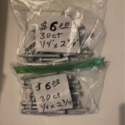 1/4 X 2 3/4” 5/16 Hex White Lag Bolt