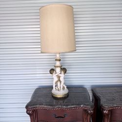 Vintage Sansoni Statuary Cherub Lamp 44 in Tall Putti Table Lamp with Shade Works