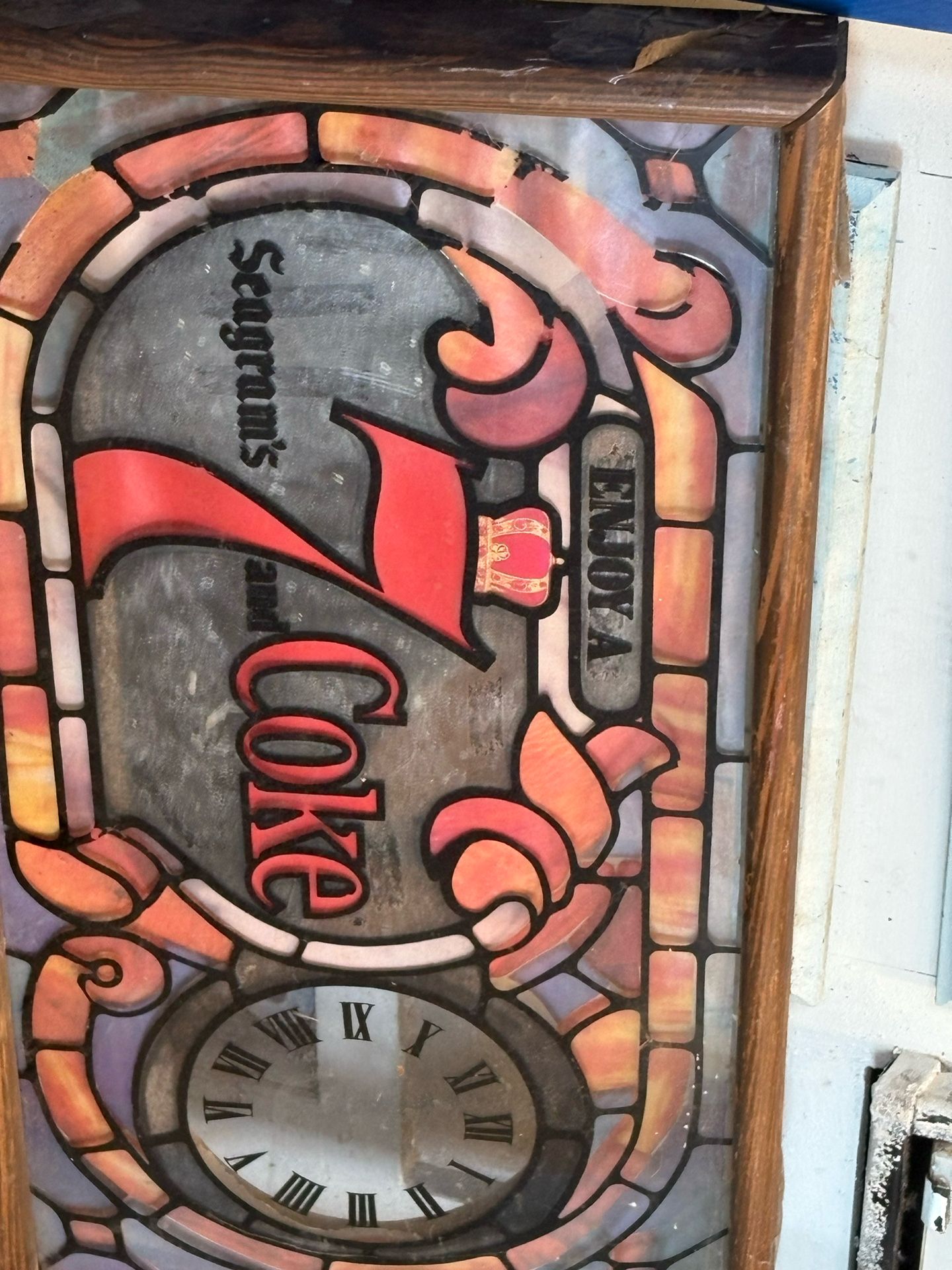 Old Classic Seagrams 7 coke Mirror Clock