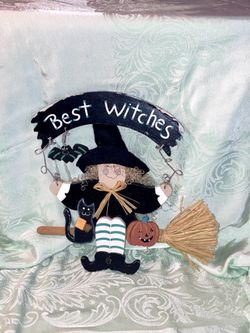12” Best Witches Wood Halloween Wall Hanging