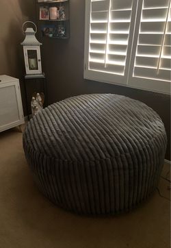 Large Gray Corduroy Bean Bag Chair