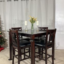 High Dining Table With 4 Chairs 
