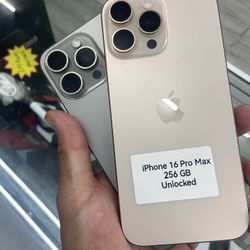 16 Pro Max Unlocked. Cash Or $50 Down W Approval 