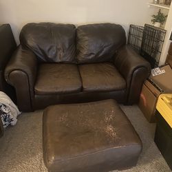 Loveseat Couch With Small Ottoman 