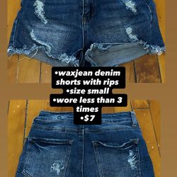 waxjean denim shorts with rips