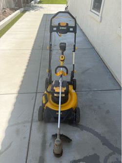 20v XR Dewalt cordless trimmer and Mower