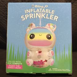 Bling 2 O Inflatable Sprinkler (NEW) Teddy the Sweet Bear filled with foil confetti