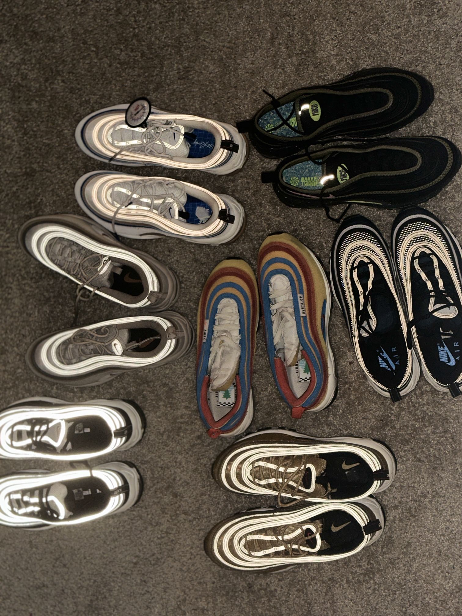 7 Pair Nike Air Max 97s 10.5 Shoes Like new ( Bundle Sale Only ) $150 OBO