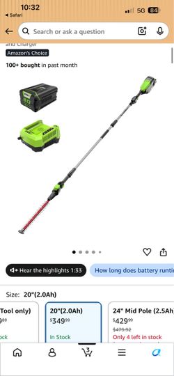 Greenworks 80V Cordless Pole Hedge Trimmer