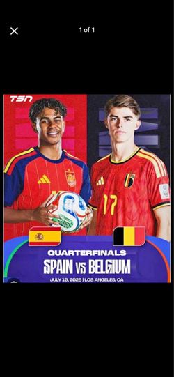 Spain vs Belgium 4 category 1 tickets section 104 row 4 face value