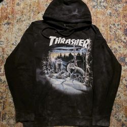 Thrasher x The Mountains 13 Wolfs Graphic Pullover Hoodie Sz X-Large
