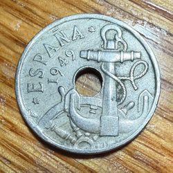 Spain 50 Centimos Coin | Anchor - Arrows up | KM777 | 1949