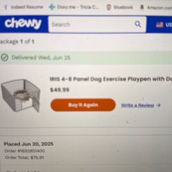 Four panel dog exercise playpen with door