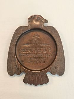 1940s Maisel's Indian Trading Post Copper Thunderbird Ashtray Albuquerque NM.