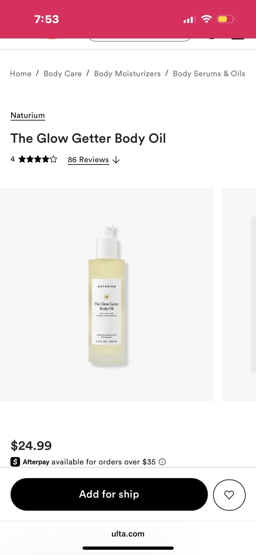 Naturium Body Oil