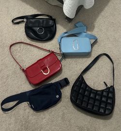 Lululemon Belt Bag, Guess Crossbody, and Assorted Shoulder Bags