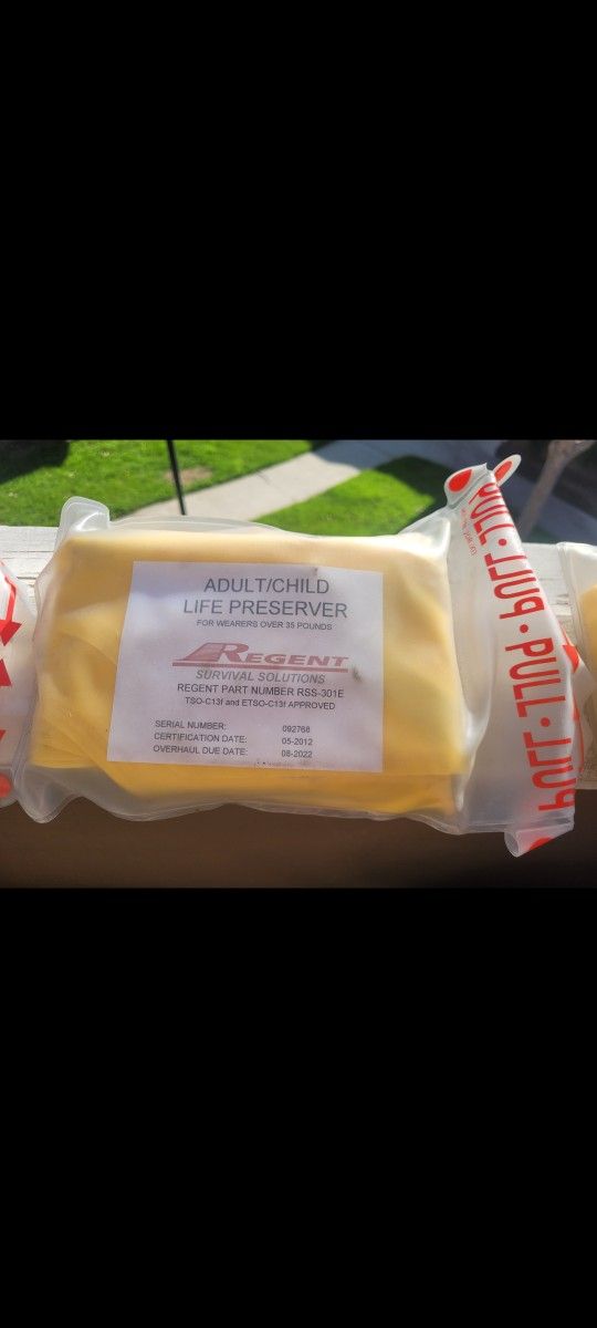 BRAND NEW REGENT SURVIVAL SOLUTIONS AND ZODIAC LIFE JACKETS