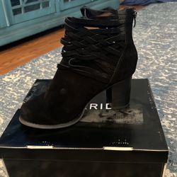 Black Open Cage Booties 