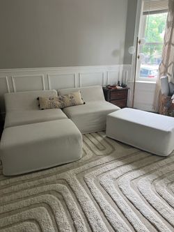 PALERMO HOUSE Modo Armless (80") Sofa + 2 Ottomans