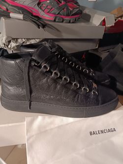 Balenciaga Arena High-Top Sneakers Black Leather