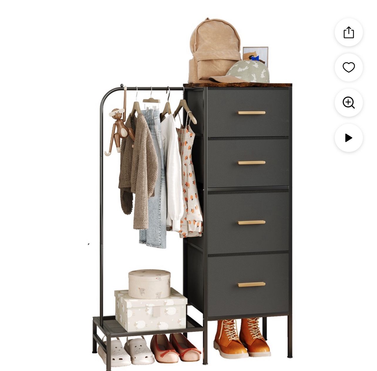 dresser with hanging rack for bedroom 