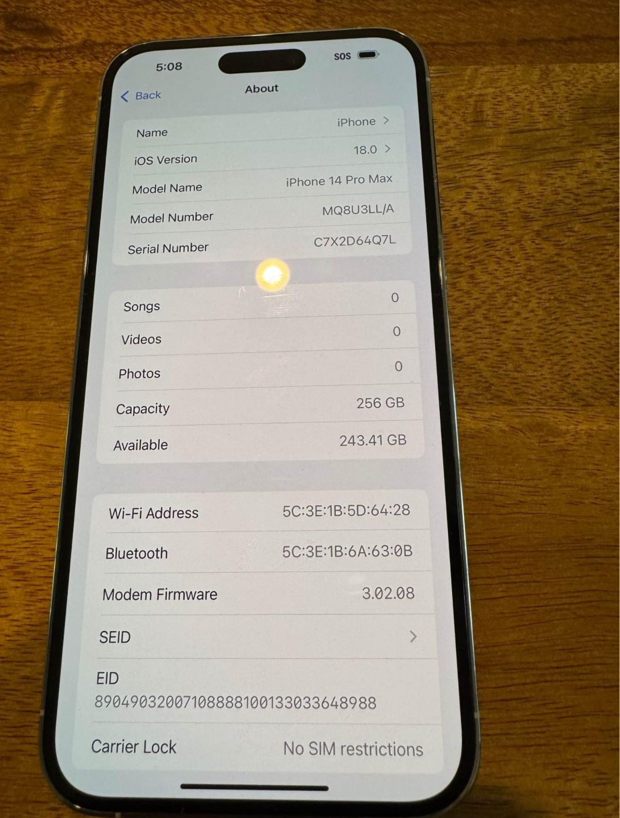 Iphone 14 pro max 256GB unlocked white