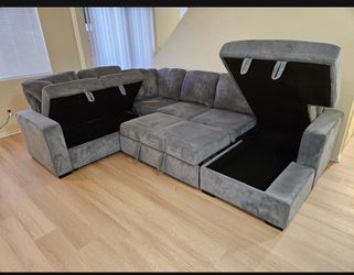 Corduroy couch new in box /usb, double chaise